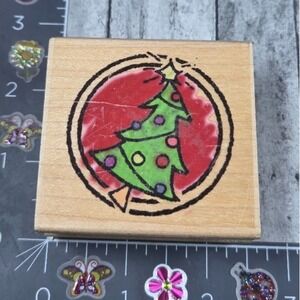 All Night Media Christmas Tree The Netherlands 487F10 Rubber Stamp Wood #Q32